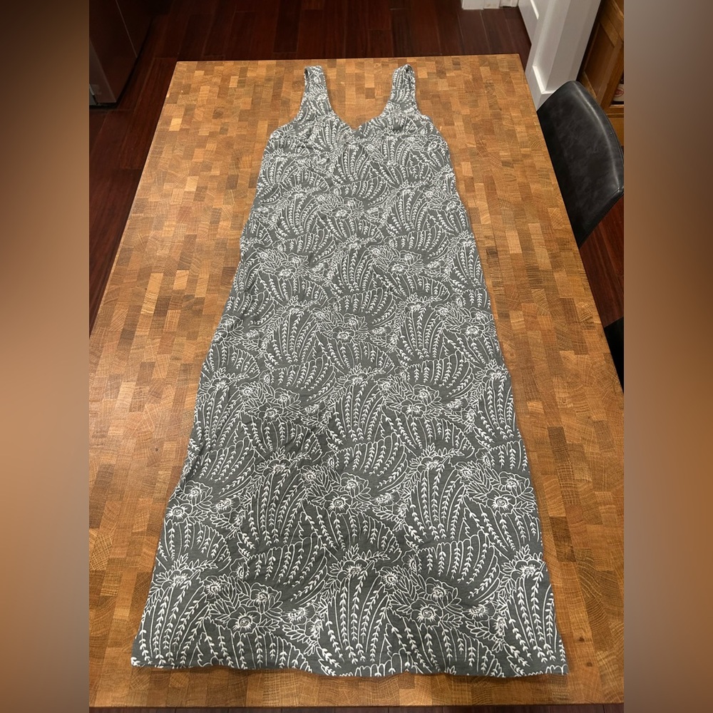 Pact Midi Floral Dress Green Size Small
